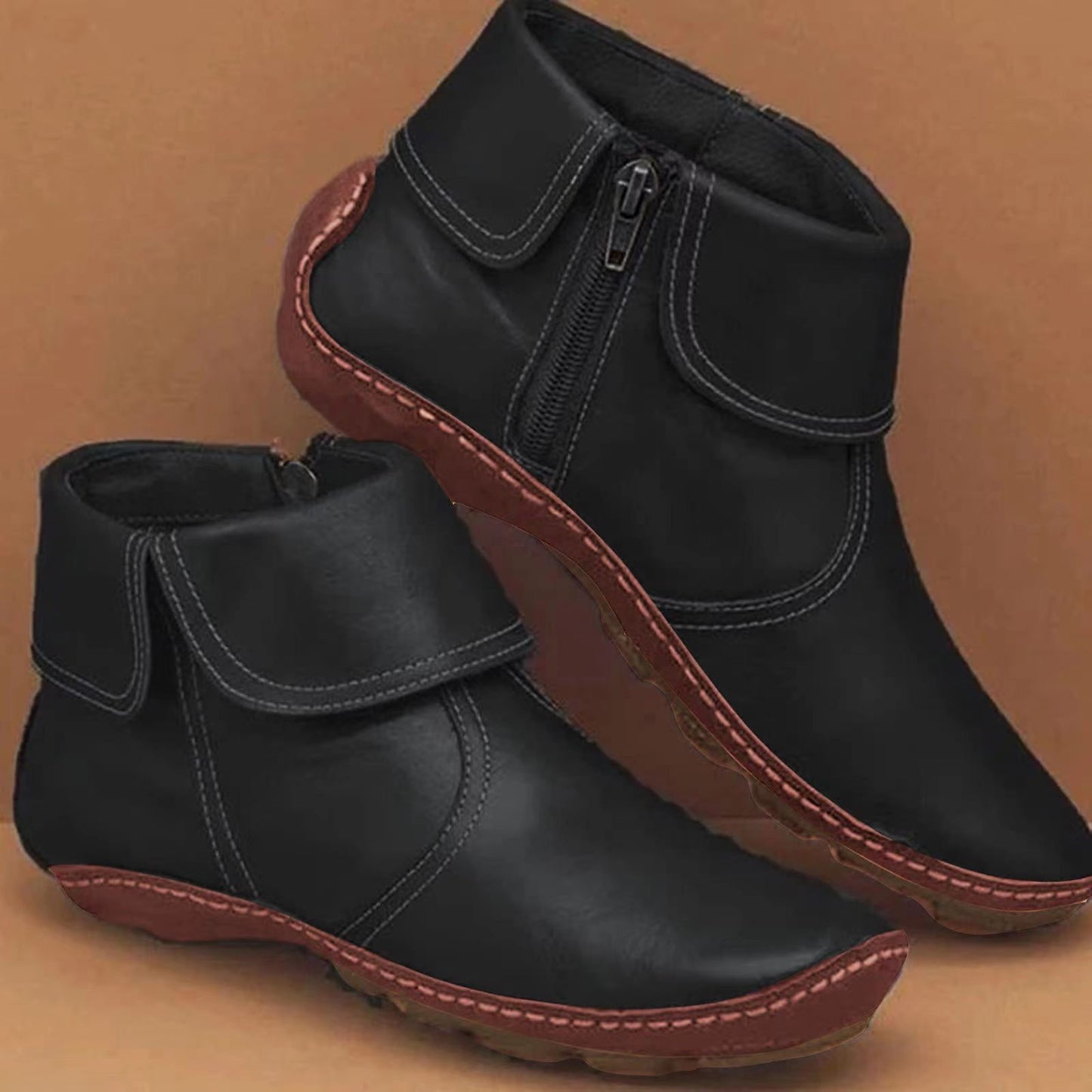 MODEGEIST Damen Ankle Boots Rutschfeste Sohle Komfort Stiefeletten