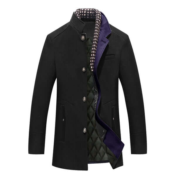 ModeGeist | Herren Slim Fit Woll Wintermantel