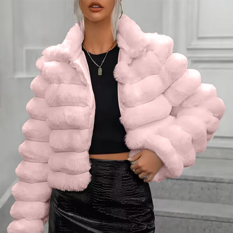 ModeGeist | Kurzmantel aus eleganter Kunstpelz für Damen