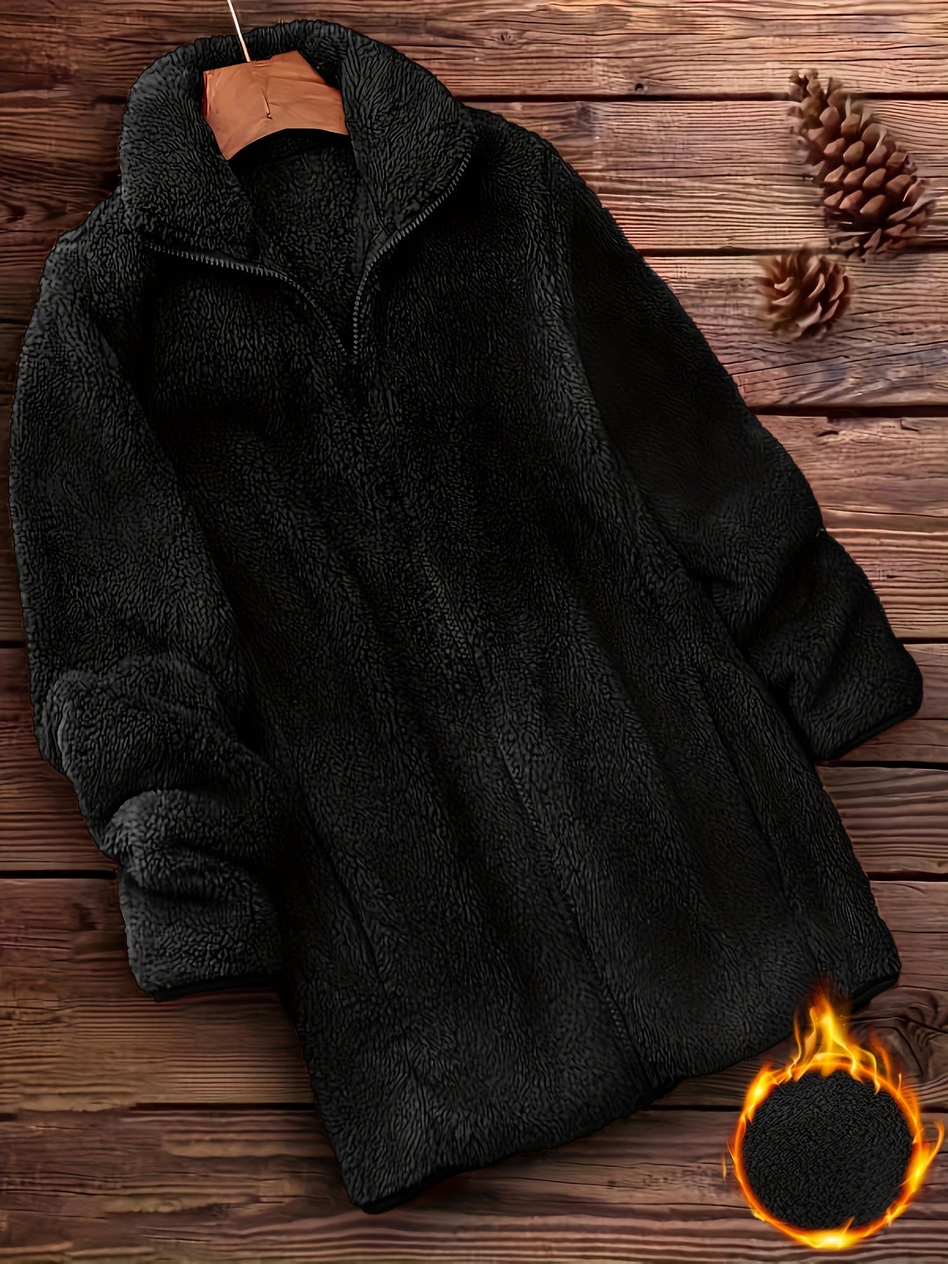 ModeGeist | Plüschjacke Polyester Weich und Warm