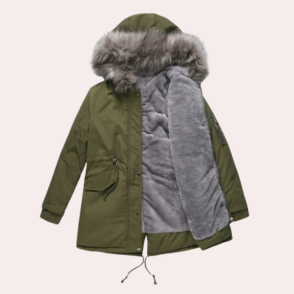 ModeGeist | Winter Parka Jacke mit Kapuze für Damen