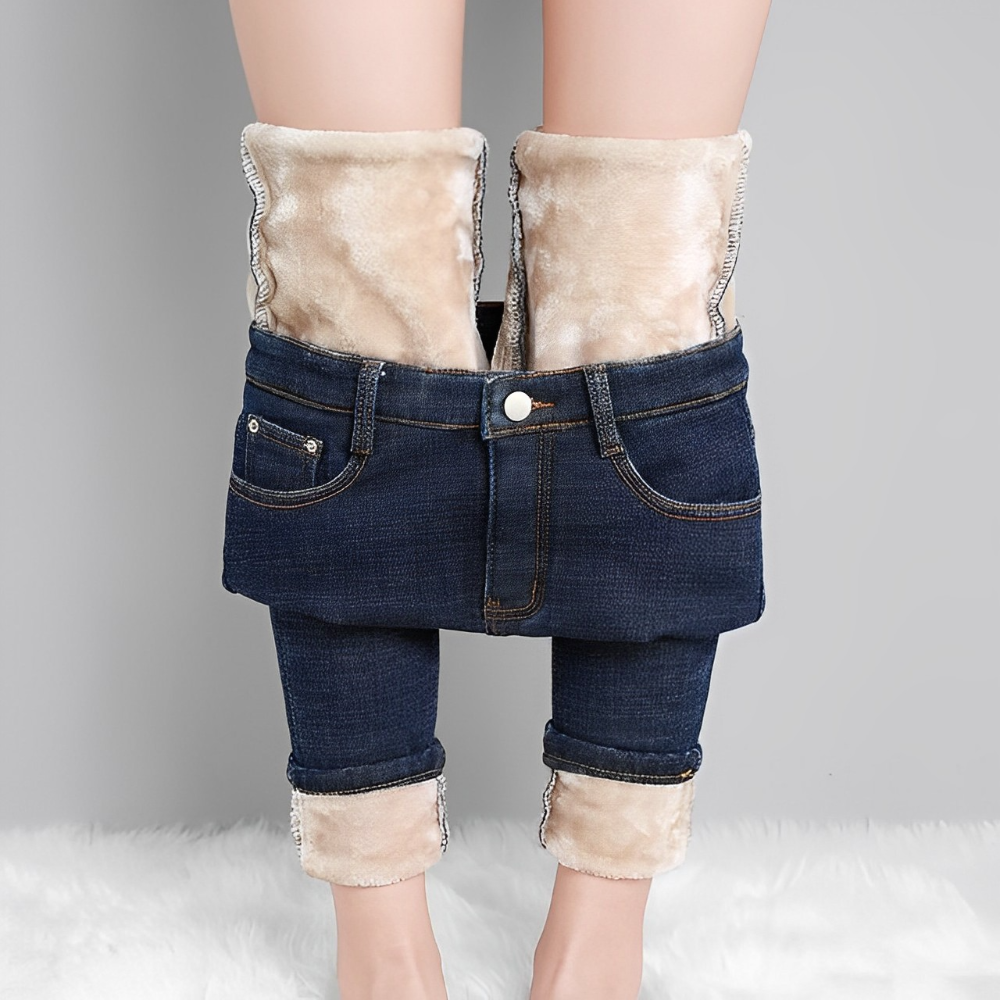 Damen-Skinny-Jeans mit Fleecefutter