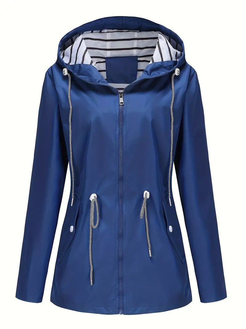 ModeGeist | Regenjacke - Wasserdicht mit Kapuze - Verstellbare Passform - Praktische Taschen