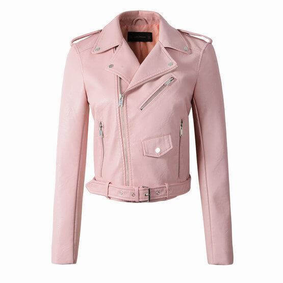 ModeGeist | Damen Faux-Leder Bikerjacke