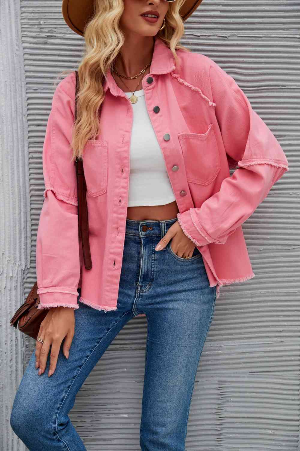 ModeGeist | Raw Hem Kragen Denimjacke