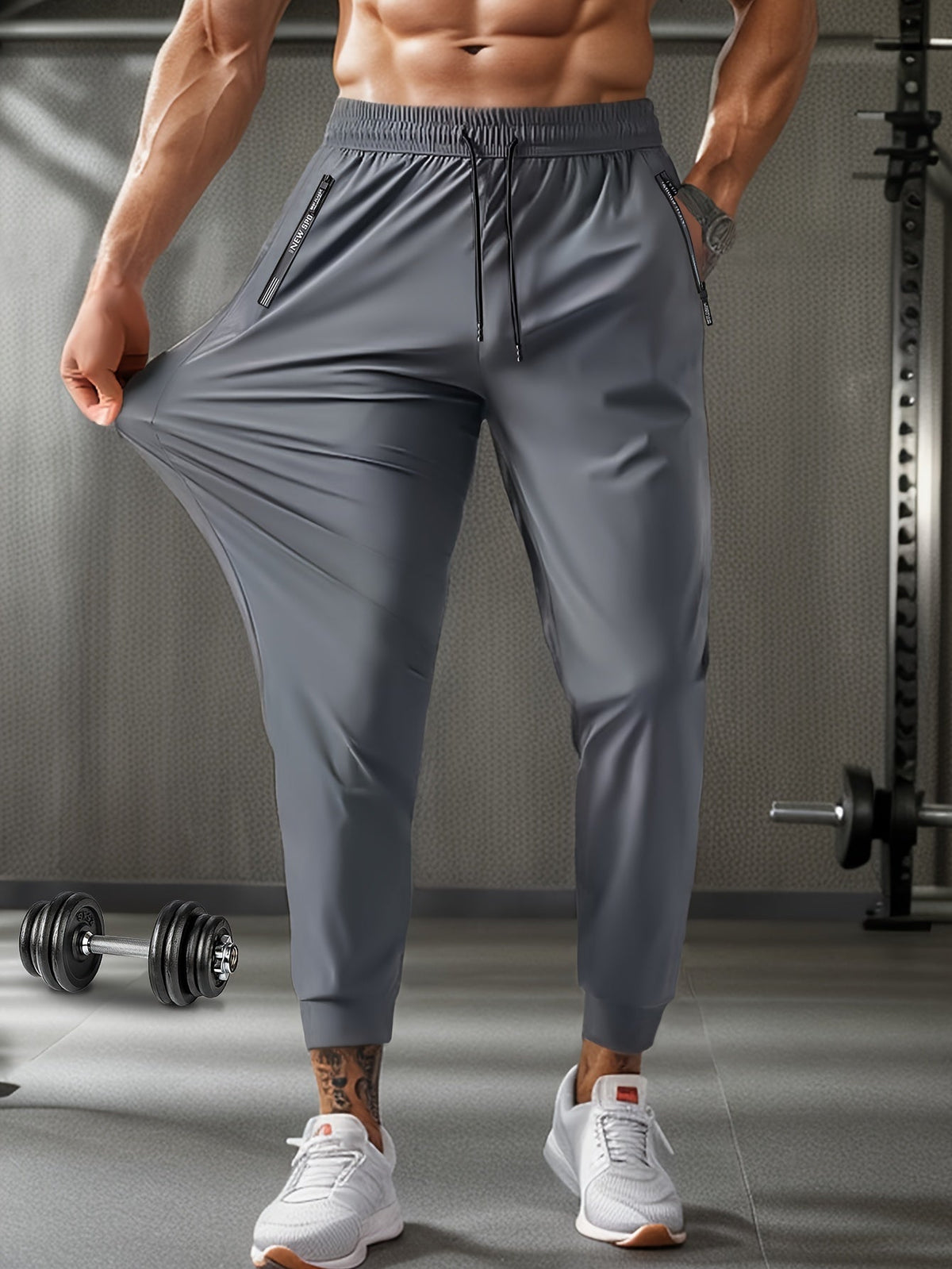 Herren Sporthose mit Reißverschlusstaschen in legerem Schnitt