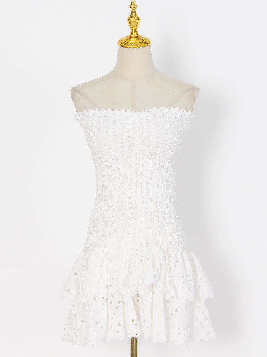 A-Linien Faltenkleid mit Rosenprint