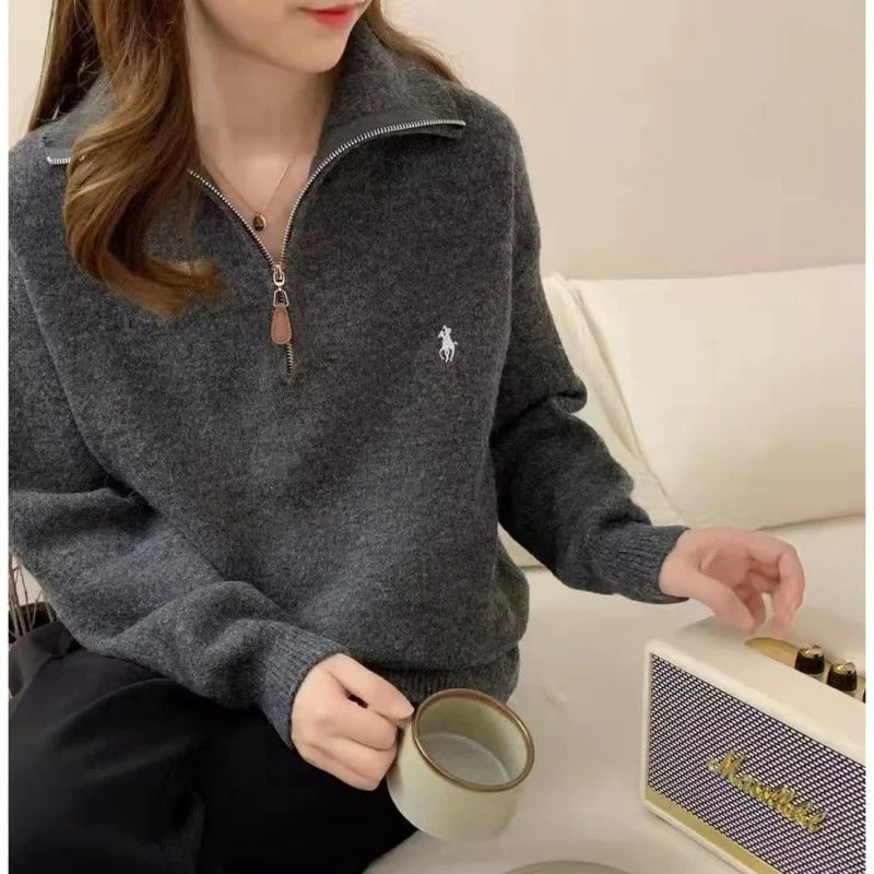 ModeGeist | Bequemer Pullover mit Reißverschluss