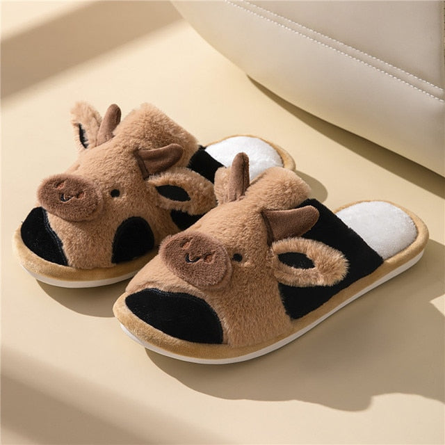 ModeGeist | Bequeme Damen Hausschuhe mit Tiermuster