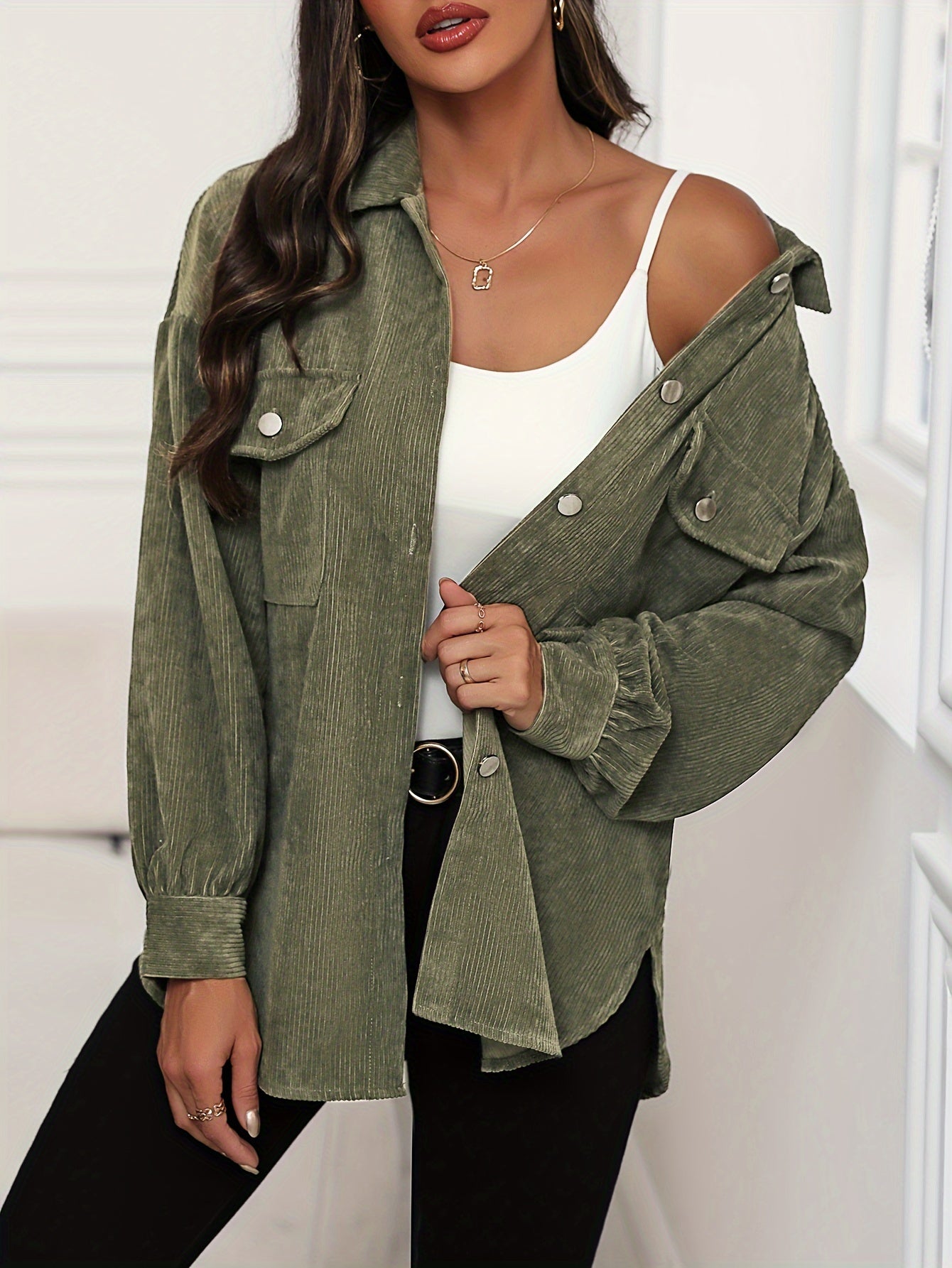 ModeGeist | Weiche Cordjacke Polyester/baumwolle Stilvoller Komfort