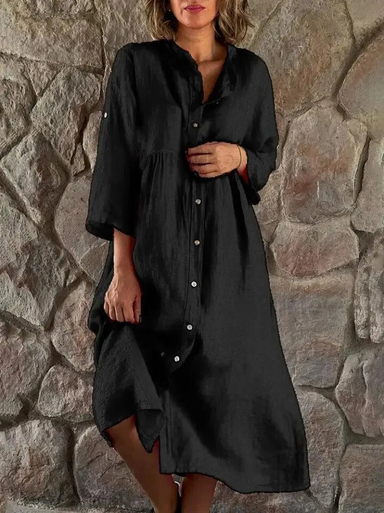 Leinen Hemdkleid von Anna, locker geschnitten