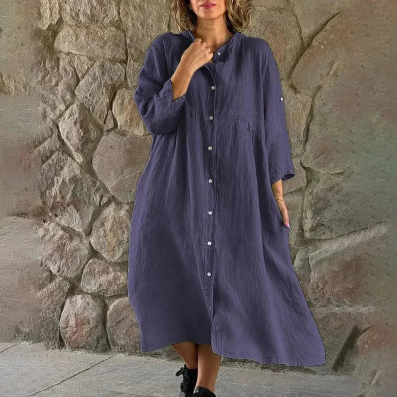 Leinen Hemdkleid von Anna, locker geschnitten