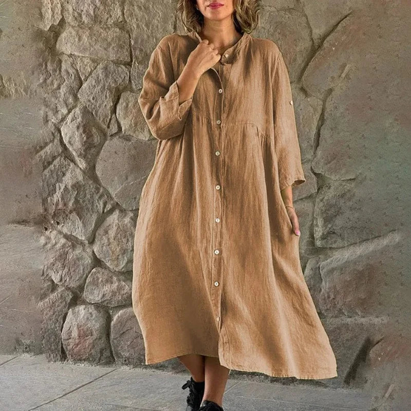 Leinen Hemdkleid von Anna, locker geschnitten