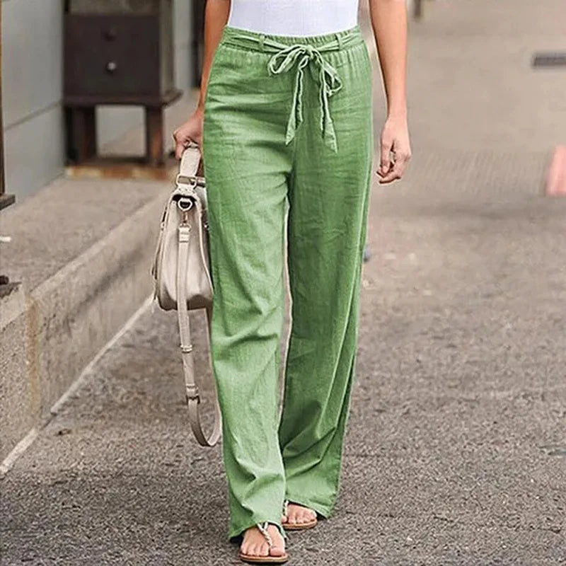 ALENA Hose: Gerader Schnitt, Gummibund, Schleife