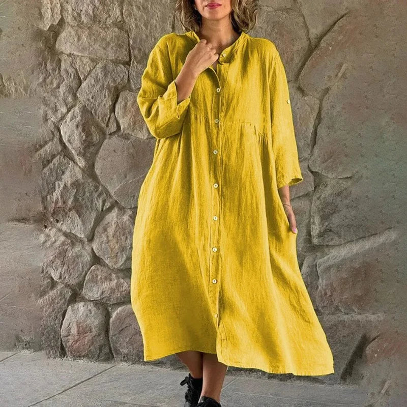Leinen Hemdkleid von Anna, locker geschnitten