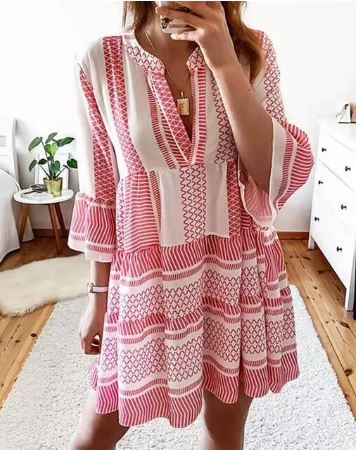 Mittellanges Johanna Kleid mit weiten Ärmeln