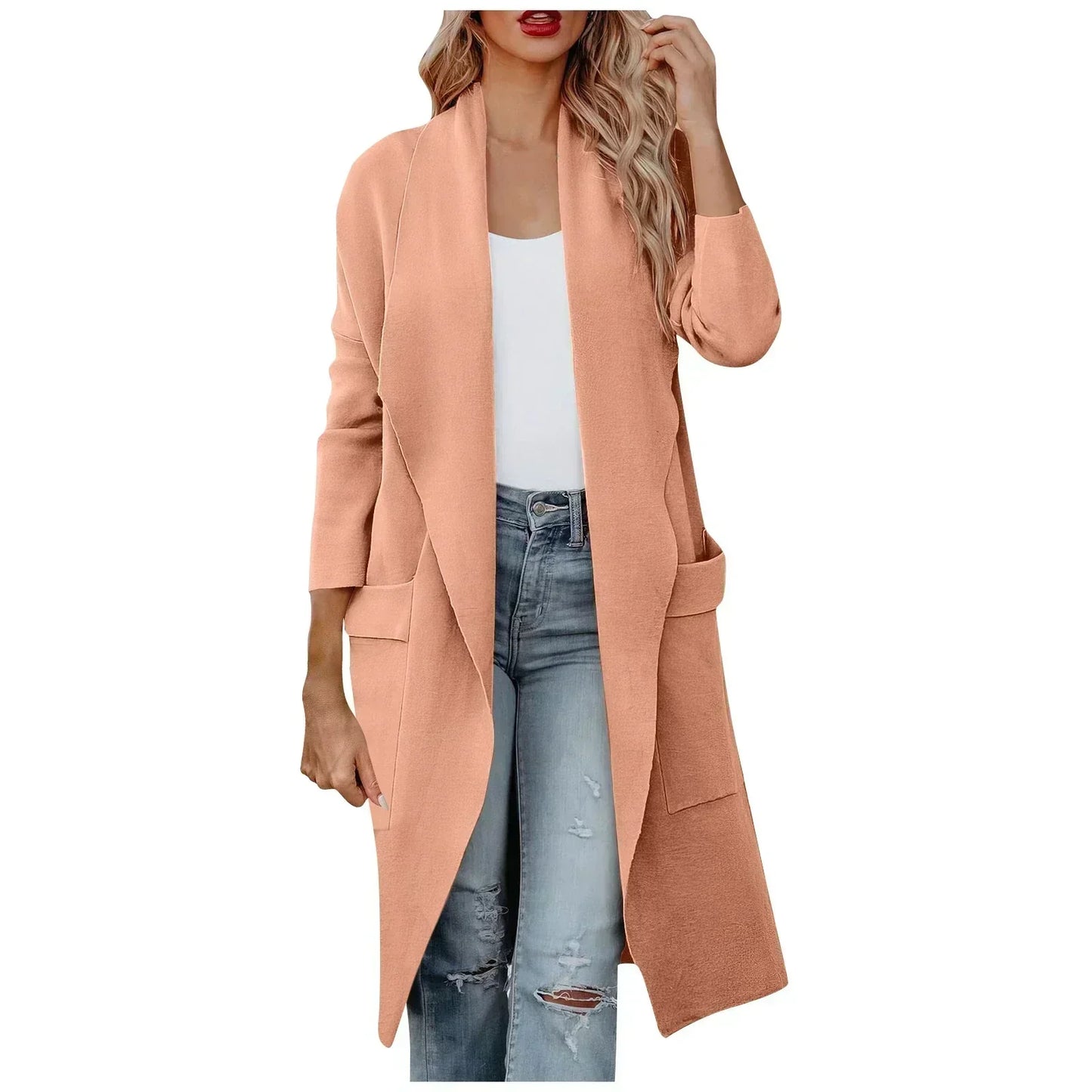 ModeGeist | Schicke Damenjacke mit Langer Passform und Gürtel