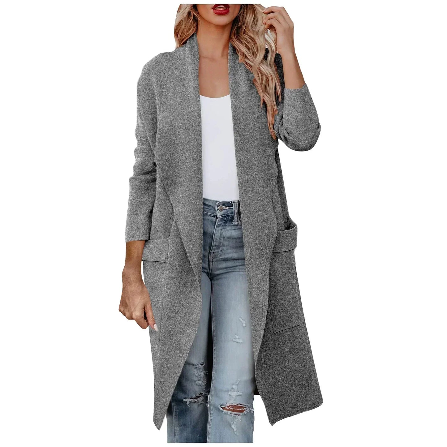 ModeGeist | Schicke Damenjacke mit Langer Passform und Gürtel