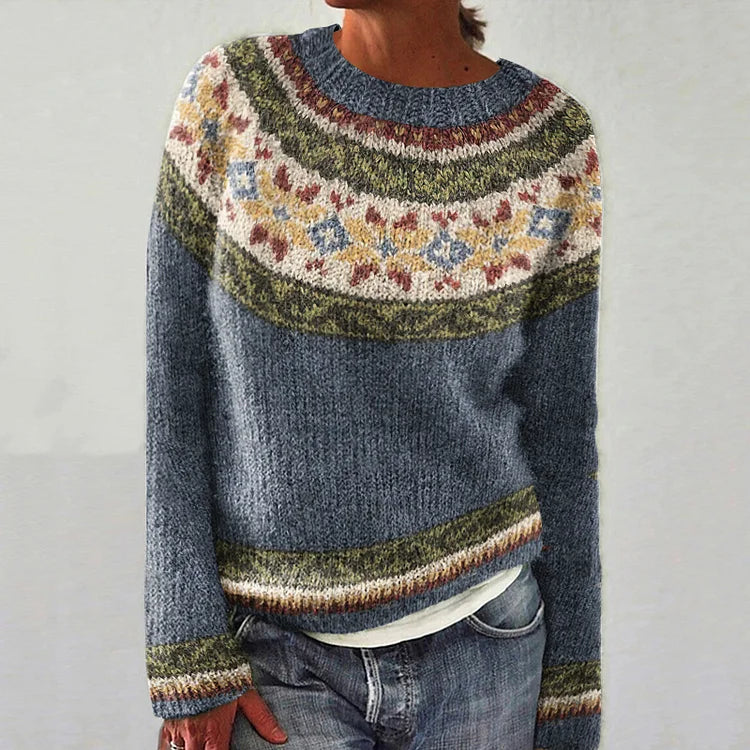 Fudus Weinlese Sweatshirt mit Farbblock-Design