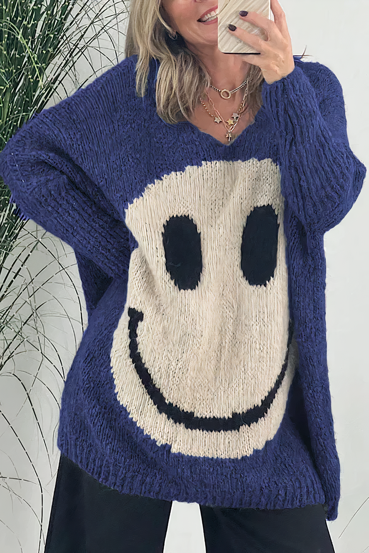 ModeGeist | Sweater - Oversized Smiley Strickpullover