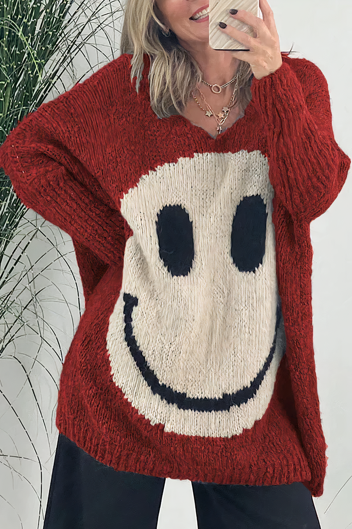 ModeGeist | Sweater - Oversized Smiley Strickpullover
