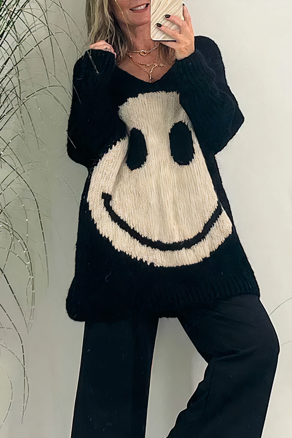 ModeGeist | Sweater - Oversized Smiley Strickpullover