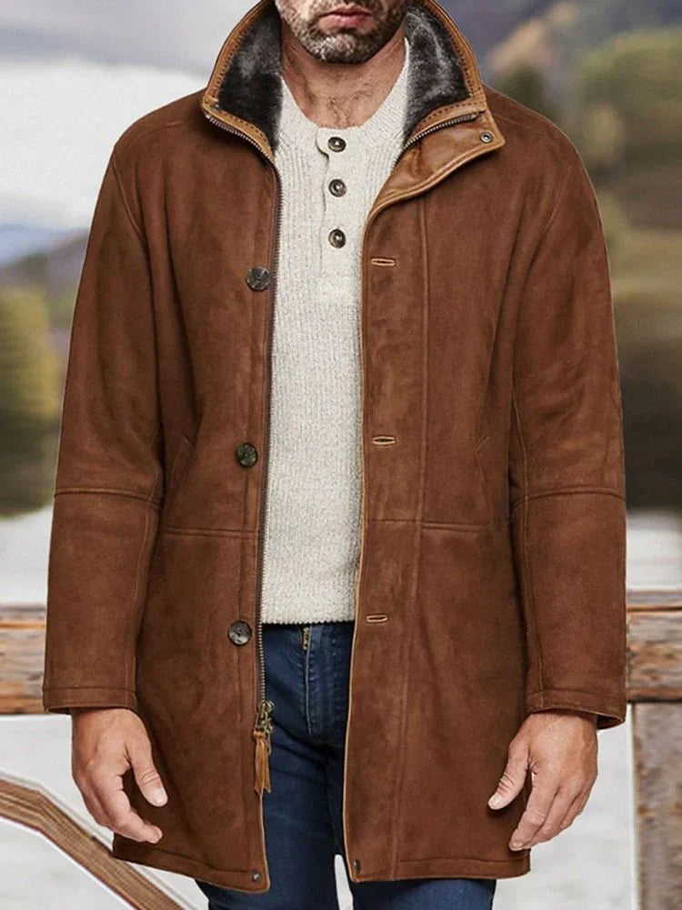 Albert: Vintage Wildlederjacke mit Fleece-Innenfutter