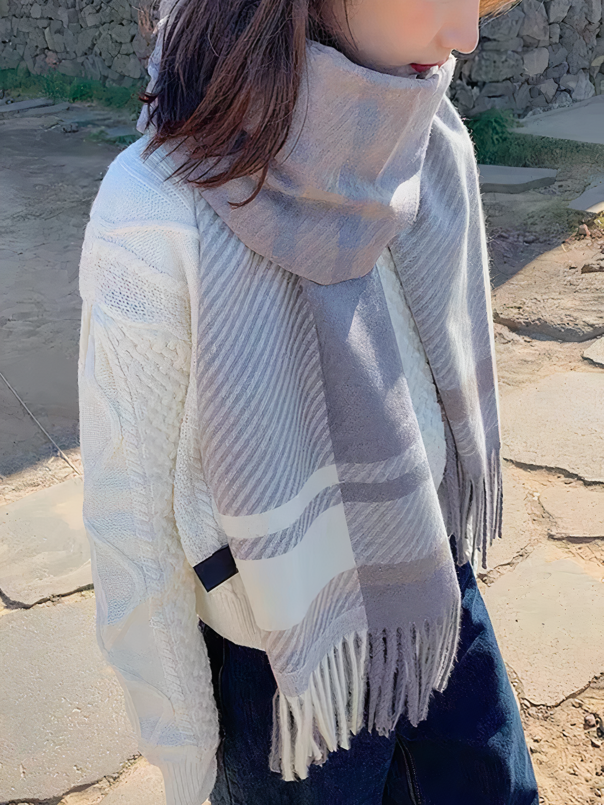 Amina Karierter Schal im Preppy Stil