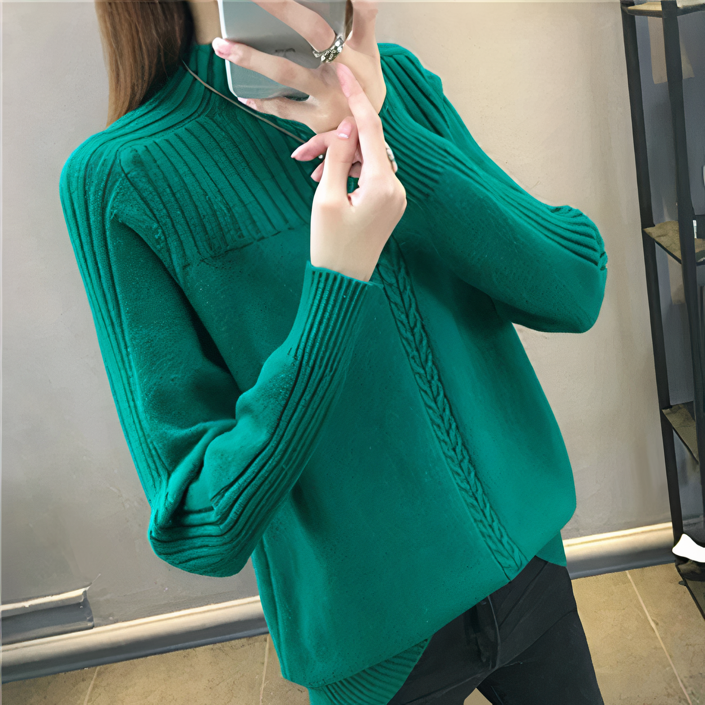 Gestrickter Rollkragenpullover - Anna