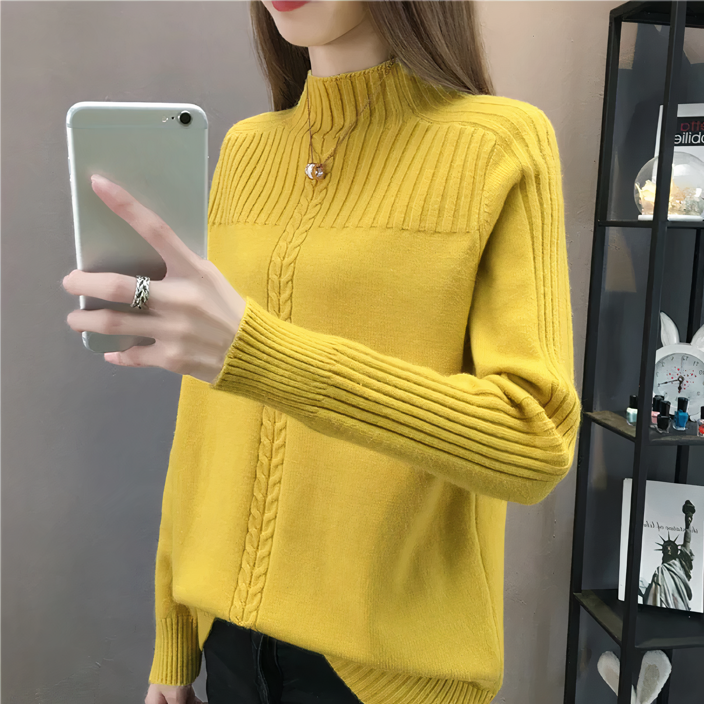 Gestrickter Rollkragenpullover - Anna