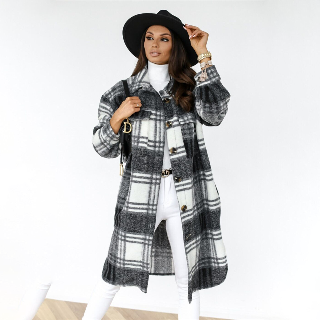 ModeGeist | Lange Karomuster für Frauen Ideal für Herbst und Winter