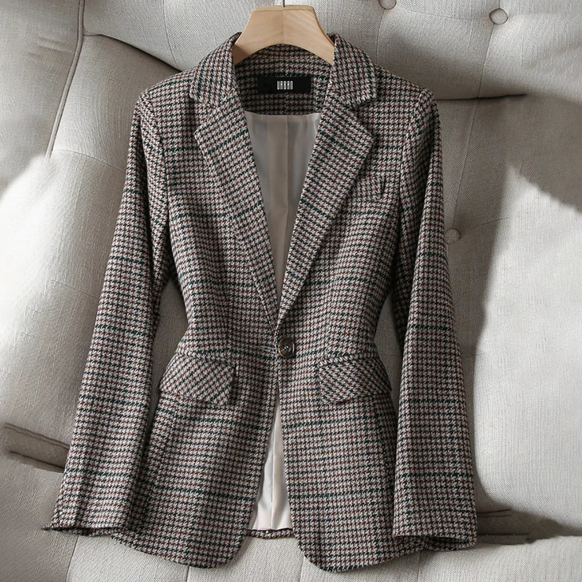 ModeGeist | Damen Blazer Jacke mit Kariert, Chic und Bequem