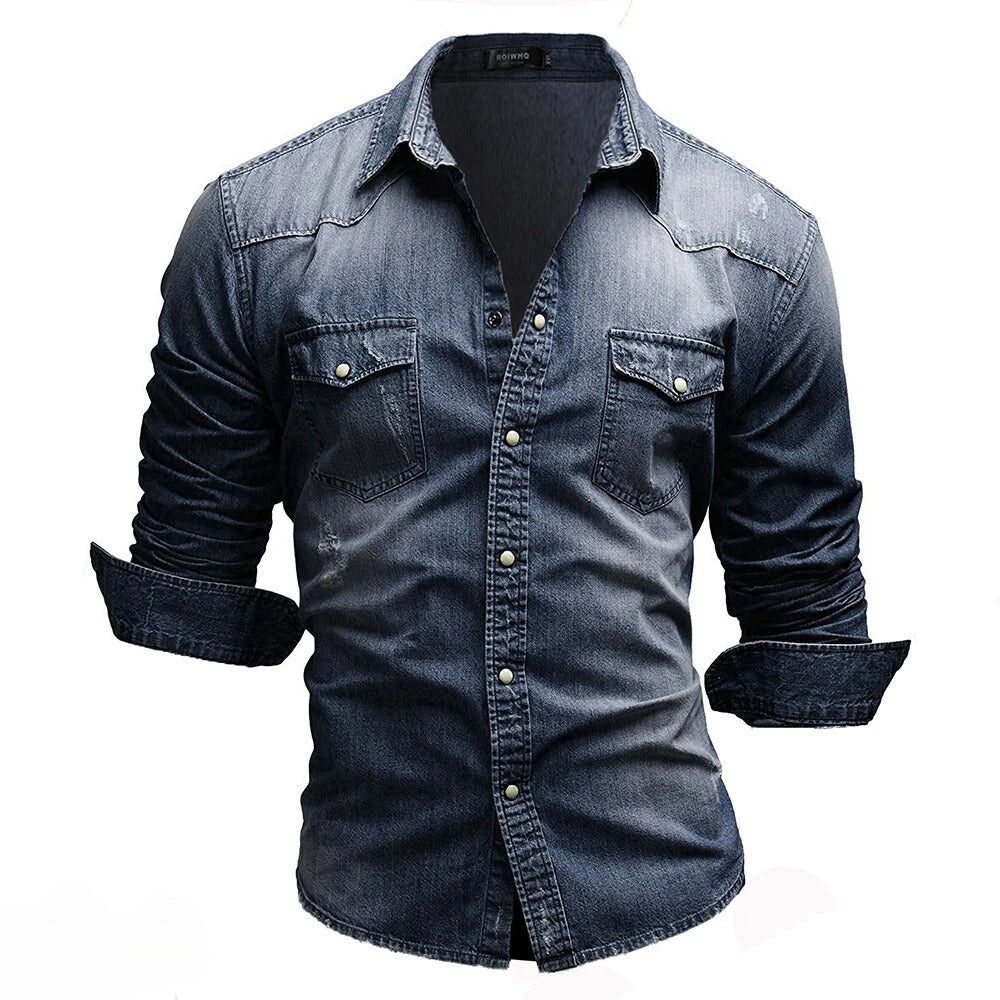 Artur: Jeanshemd im Retro-Stil