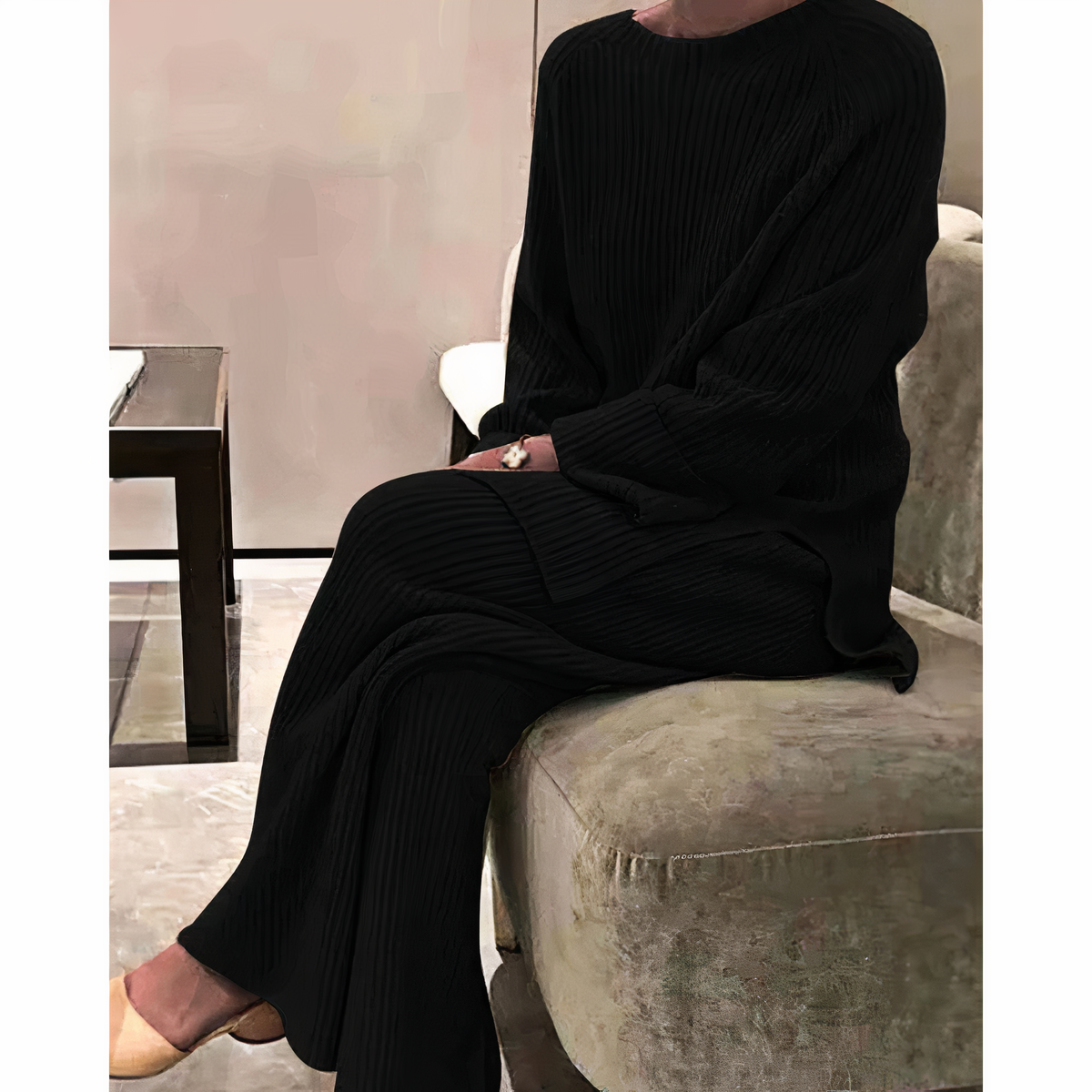 Entspanntes Strickpullover- und Hosenset – Samantha