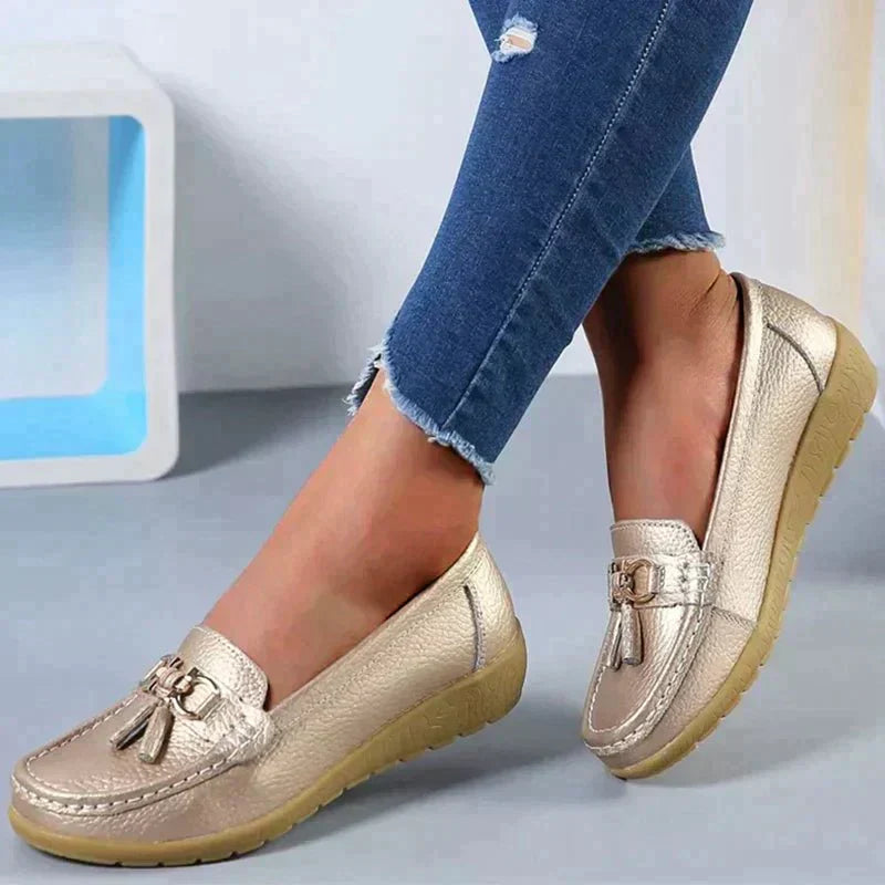 Einfache Leder-Slipper-Wanderschuhe Azami