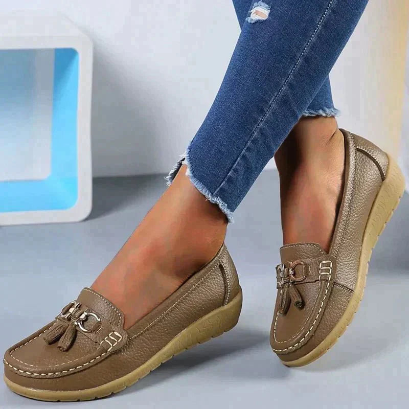 Einfache Leder-Slipper-Wanderschuhe Azami