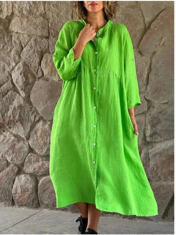 Leinen Hemdkleid von Anna, locker geschnitten