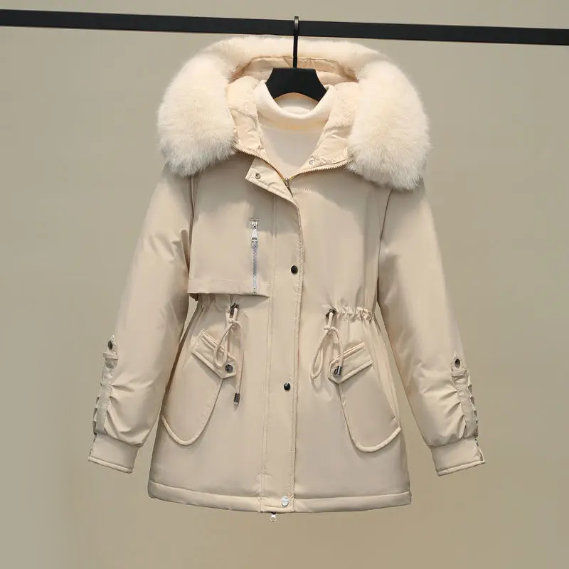 ModeGeist | Damen Gesteppte Winterjacke Mit Pelzkragen