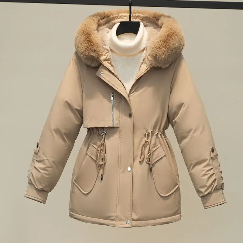 ModeGeist | Damen Gesteppte Winterjacke Mit Pelzkragen