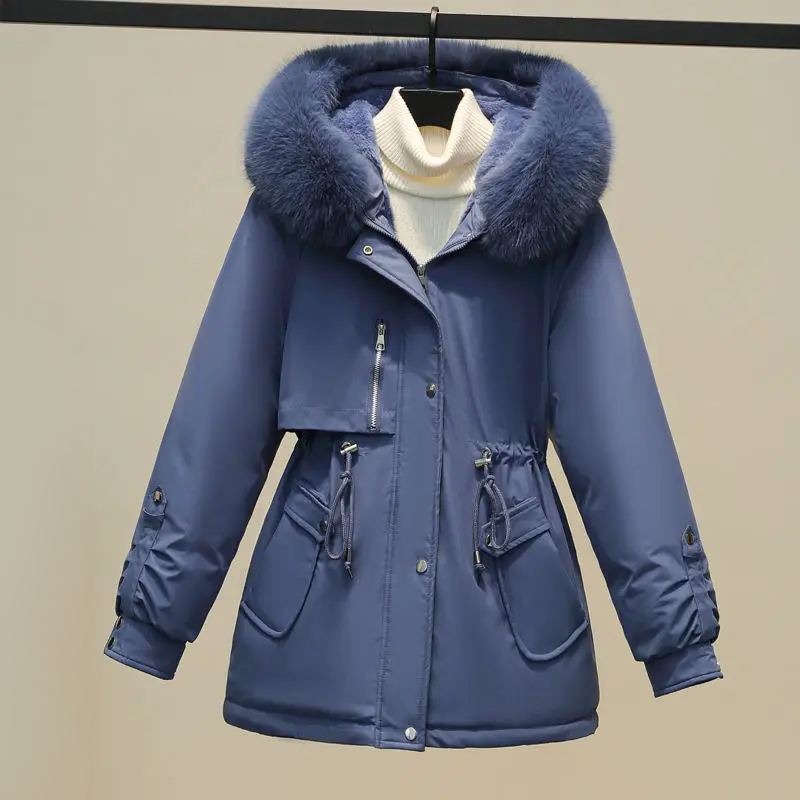 ModeGeist | Damen Gesteppte Winterjacke Mit Pelzkragen