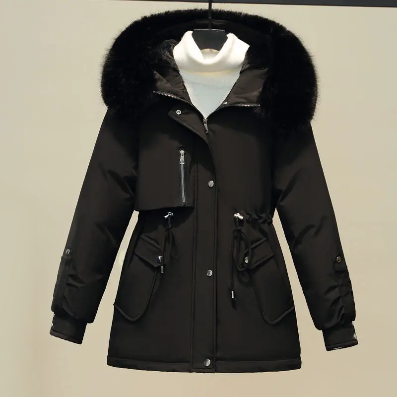 ModeGeist | Damen Gesteppte Winterjacke Mit Pelzkragen
