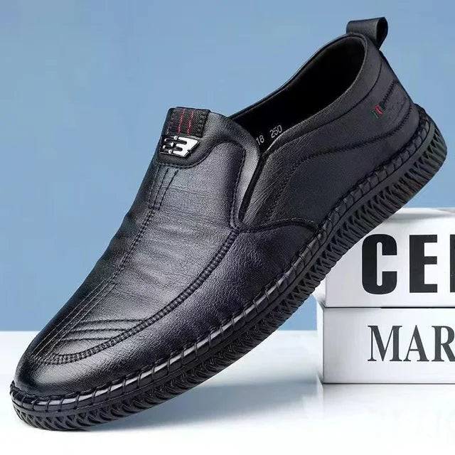 Herren Leder Business-Loafer mit Atmungsaktivität