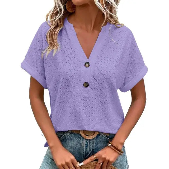 Isabella: Damen-Shirt mit V-Ausschnitt, lässiger Schnitt