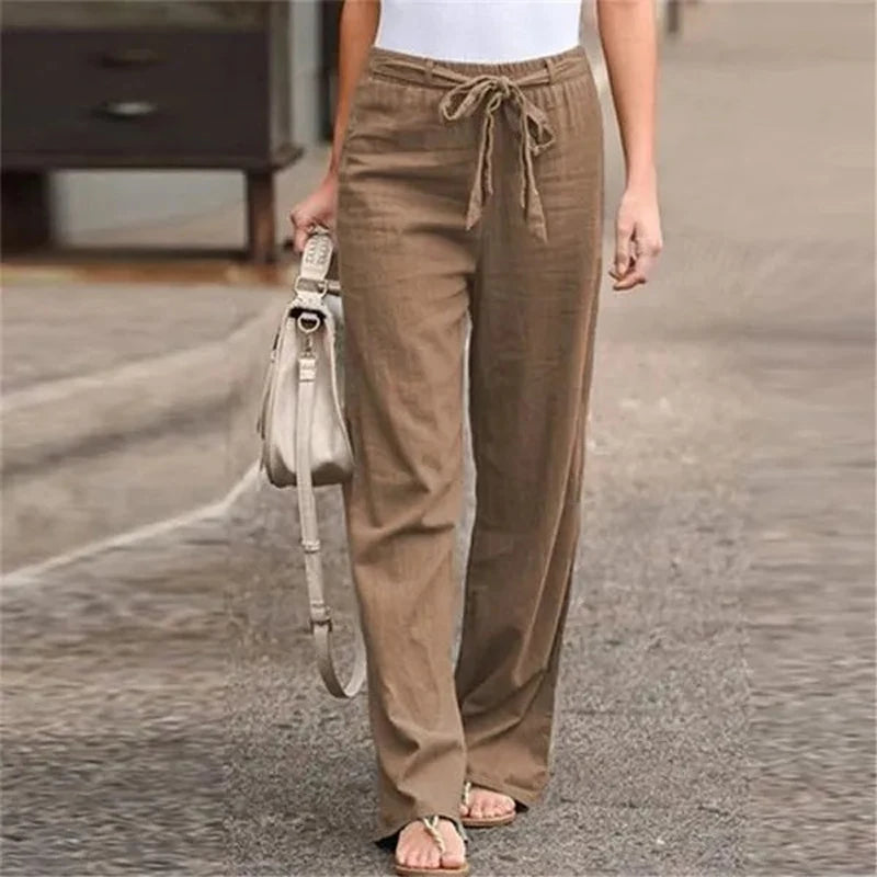 ALENA Hose: Gerader Schnitt, Gummibund, Schleife
