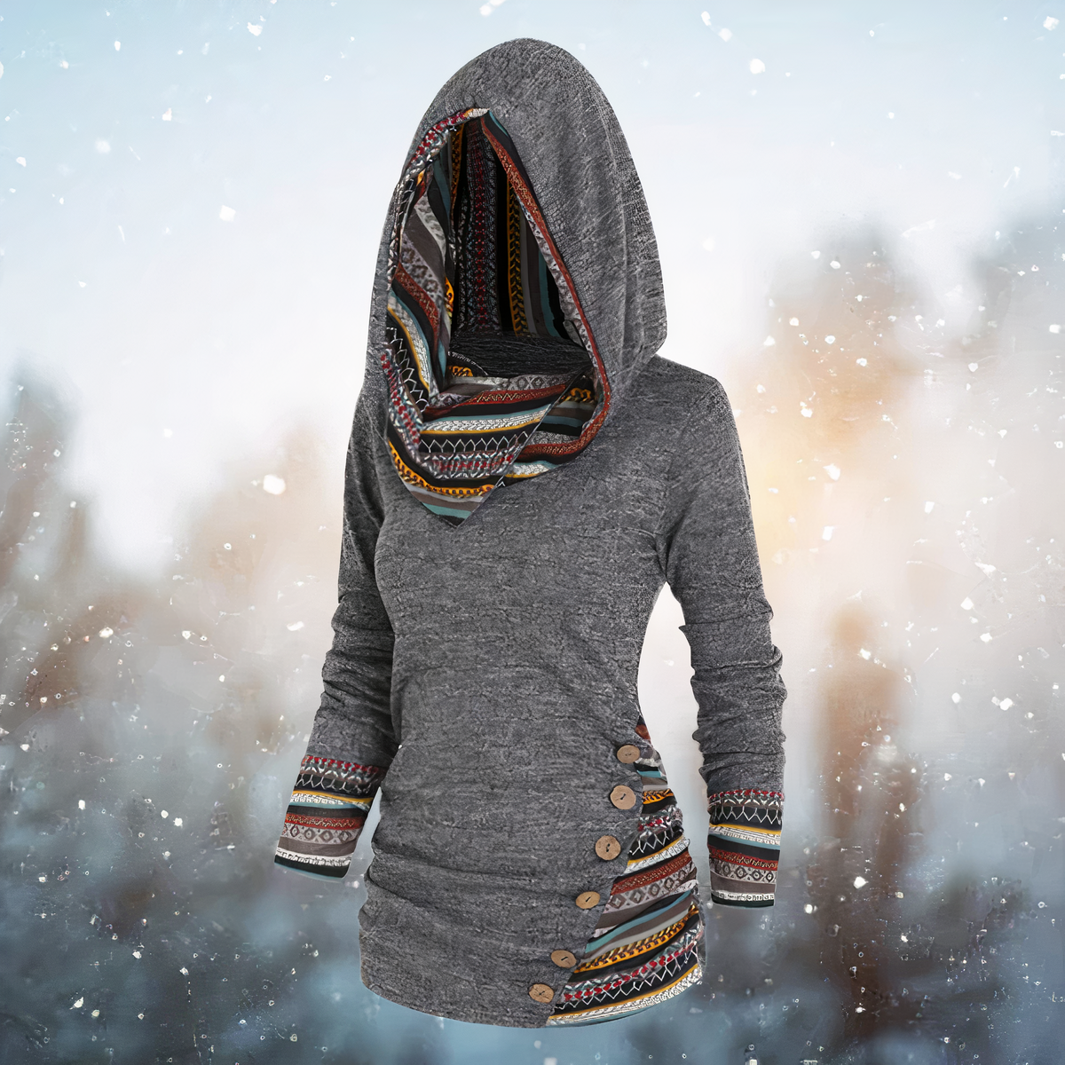 Stilvoller Tribal Kapuzenpullover von Fudus
