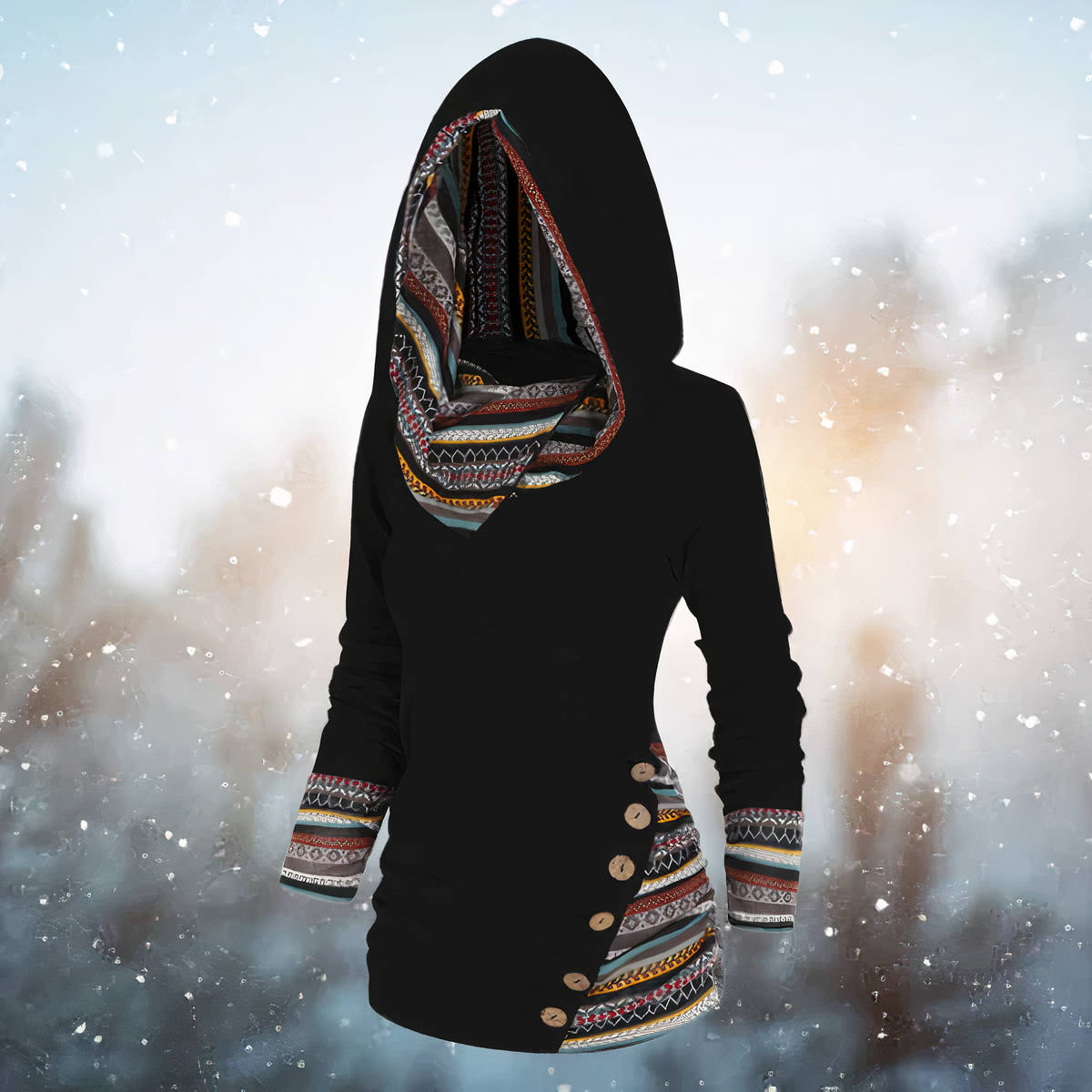 Stilvoller Tribal Kapuzenpullover von Fudus