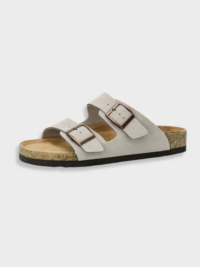 Damen-Sandalen aus Leder mit Korksohle