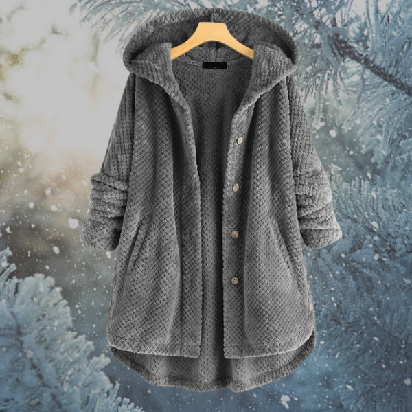 ModeGeist | Damen Winter Fleecejacke mit Kapuze