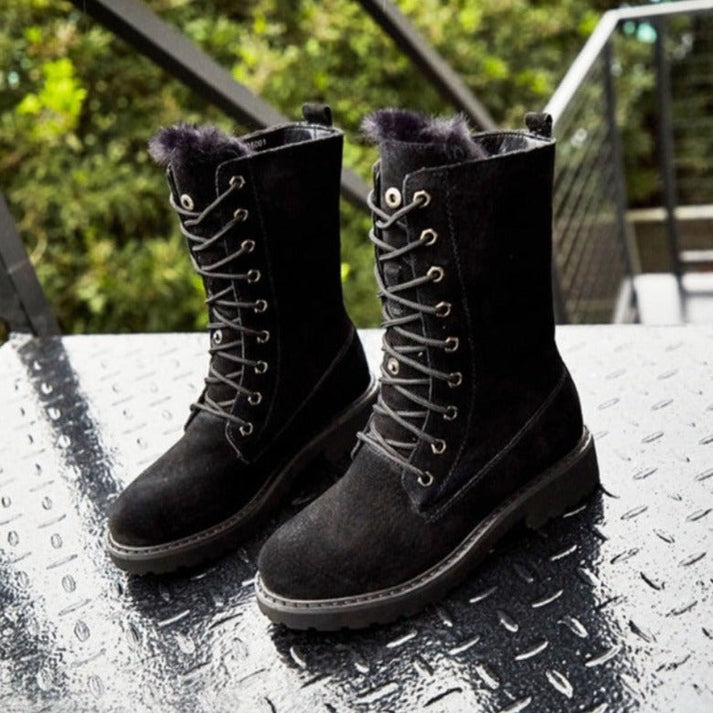 ModeGeist | Hohe Damenstiefel Aus Wildleder