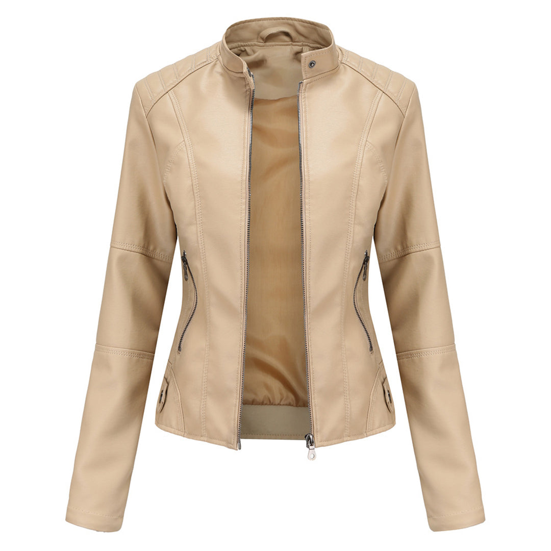 MODEGEIST Damen Jacke Modern Strukturiert Asymmetrisch Reißverschluss Schwarz